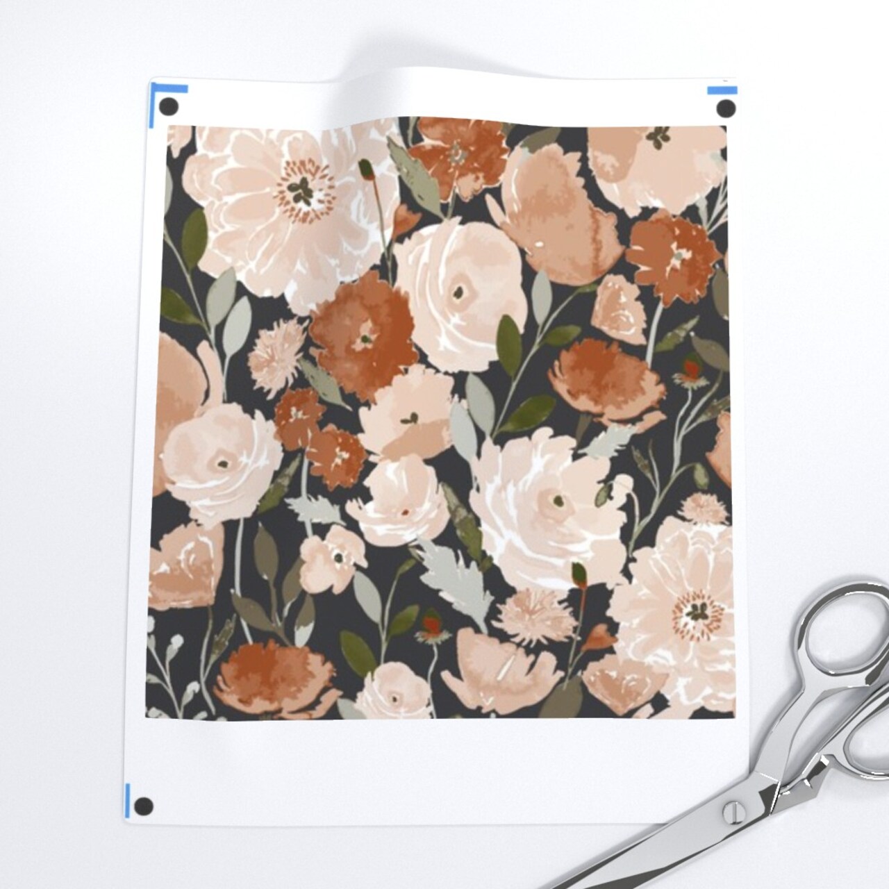 Flower Black Floral Summer Large Watercolor Florals Garden Jumbo Custom Removable Wallpaper by Spoonflower Peel & Stick Wallpaper 2FT Wide